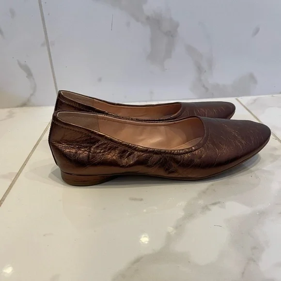 Anthropologie | Avec Les Filles | Bronze Crinkled Metallic Ballet Shoe - Picture 16 of 16